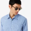 Camisa de popelín elástico a rayas de corte entallado