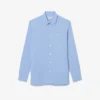 Camisa de popelín elástico a rayas de corte entallado