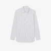 Camisa de popelín elástico a rayas de corte entallado