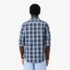 Camisa de popelín elástico con estampado de cuadros vichy y corte entallado