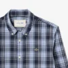 Camisa de popelín elástico con estampado de cuadros vichy y corte entallado