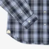 Camisa de popelín elástico con estampado de cuadros vichy y corte entallado