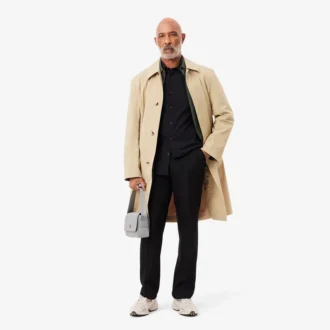 Camisa de popelín elástico de corte entallado para hombre