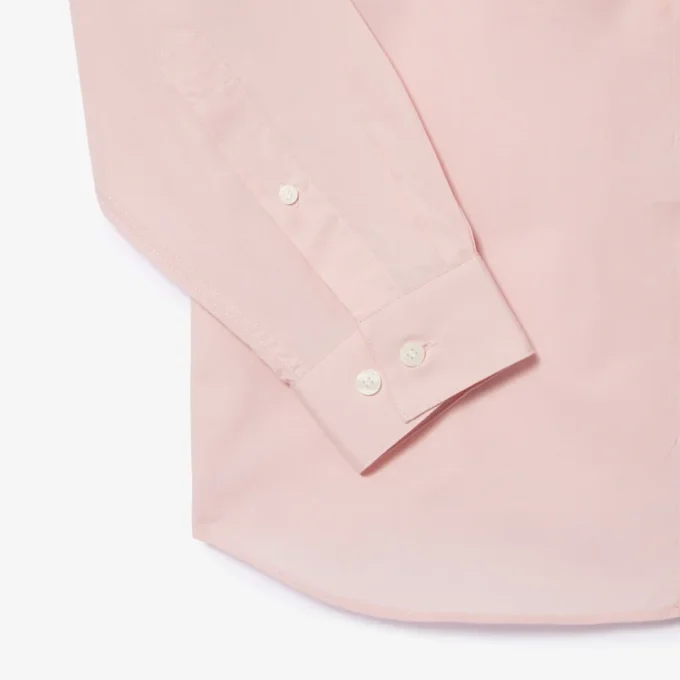 Camisa de popelín elástico de corte entallado para hombre