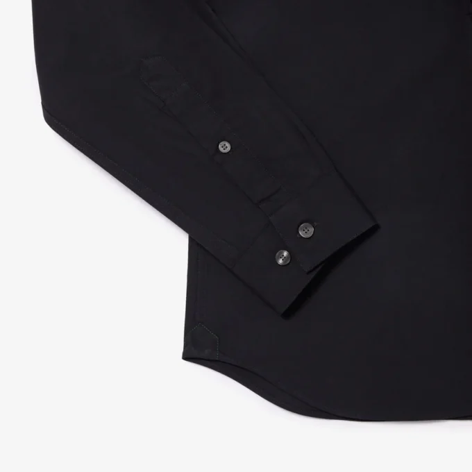 Camisa de popelín elástico de corte entallado para hombre
