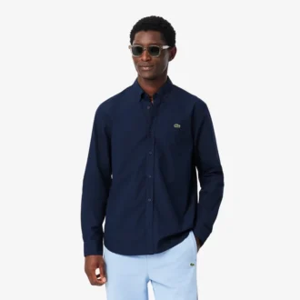 Camisa de popelín elástico de corte regular