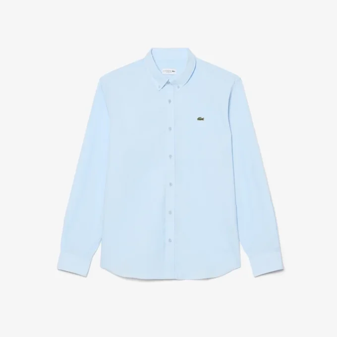 Camisa de popelín elástico de corte regular