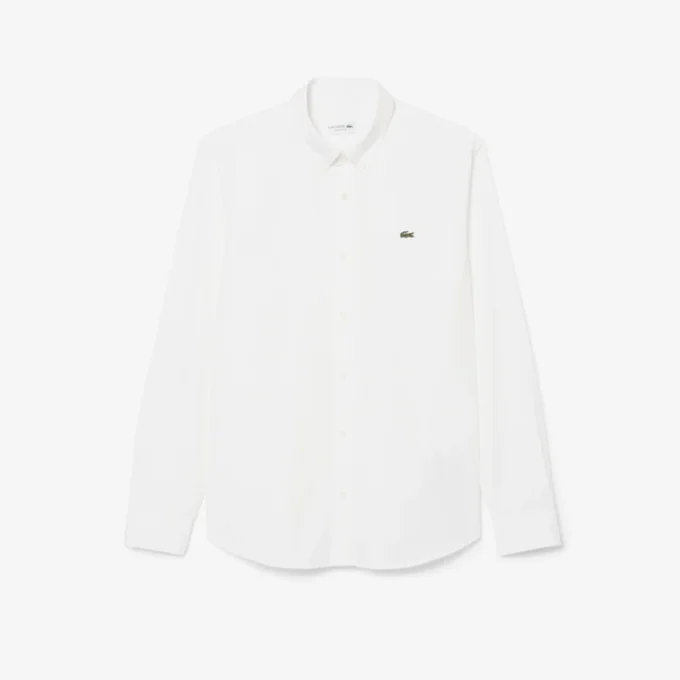 Camisa de popelín elástico de corte regular