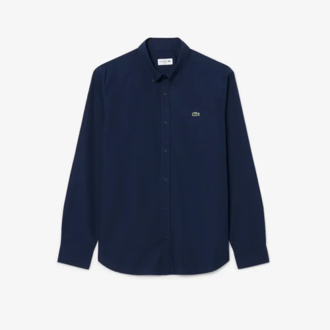Camisa de popelín elástico de corte regular