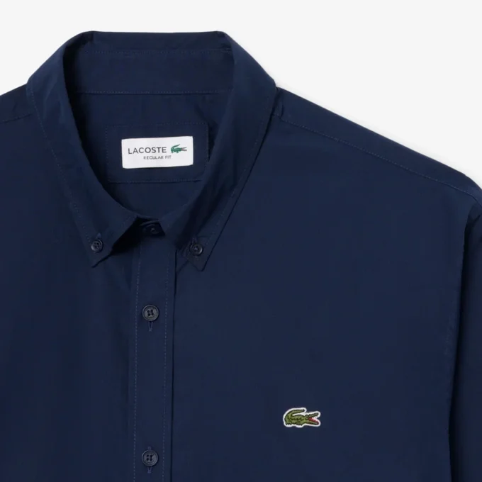 Camisa de popelín elástico de corte regular