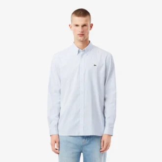 Camisa de rayas de punto fino de corte regular para hombre