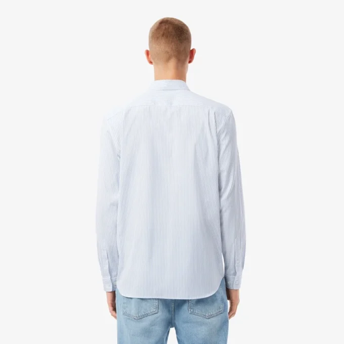 Camisa de rayas de punto fino de corte regular para hombre