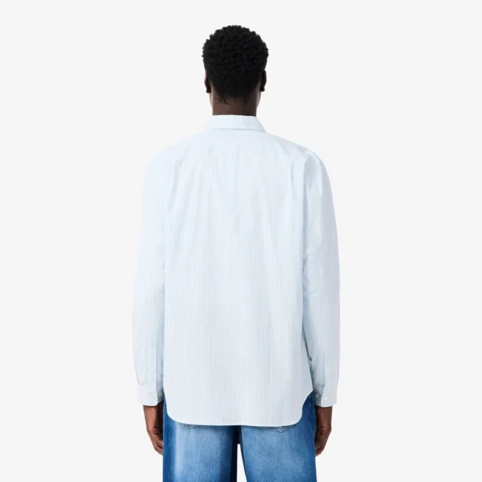 Camisa de rayas de punto fino de corte regular para hombre