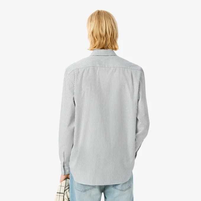 Camisa de rayas de punto fino de corte regular para hombre