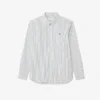 Camisa de rayas de punto fino de corte regular para hombre