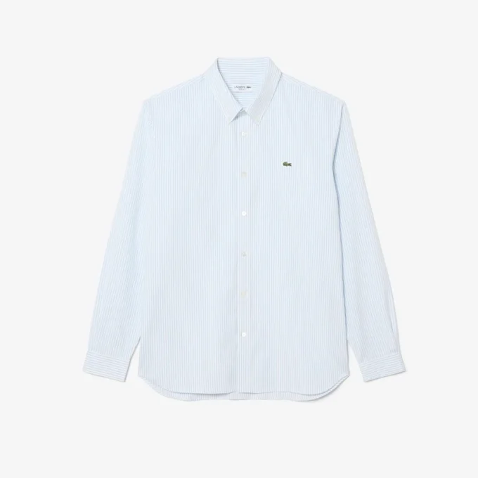 Camisa de rayas de punto fino de corte regular para hombre