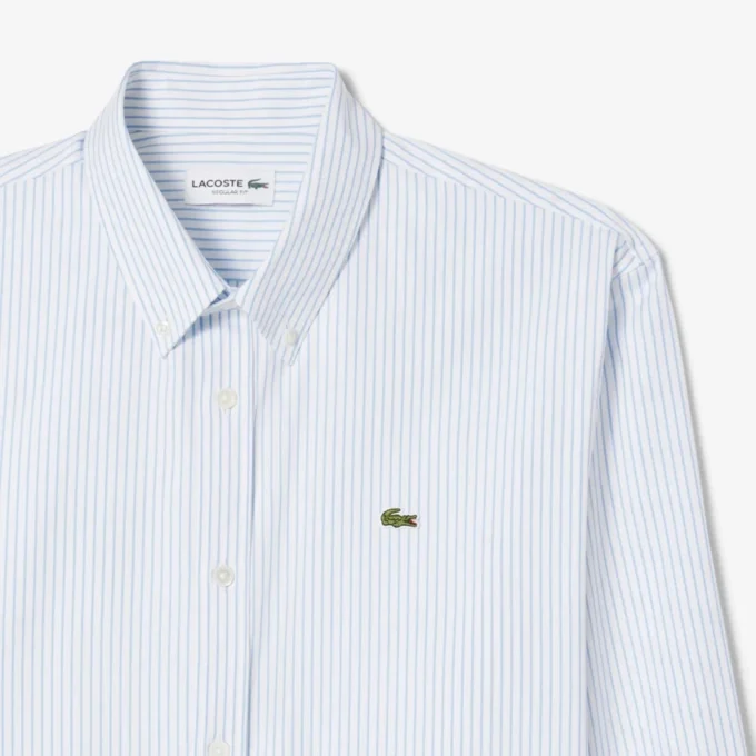 Camisa de rayas de punto fino de corte regular para hombre