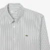 Camisa de rayas de punto fino de corte regular para hombre
