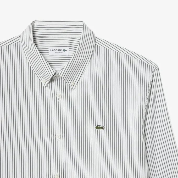 Camisa de rayas de punto fino de corte regular para hombre