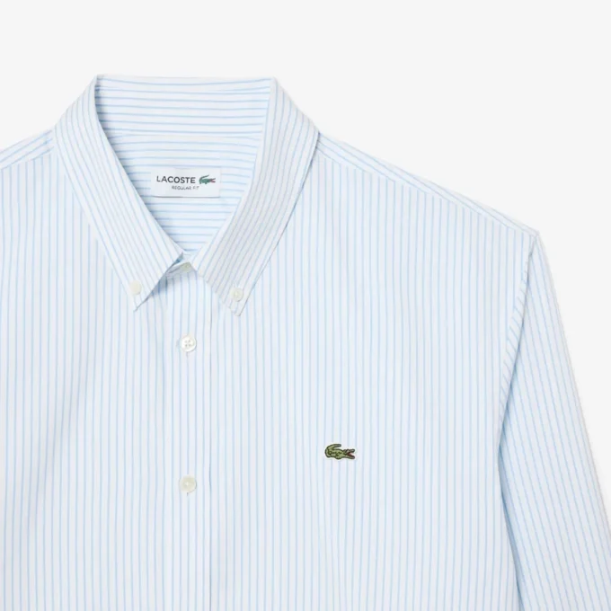 Camisa de rayas de punto fino de corte regular para hombre