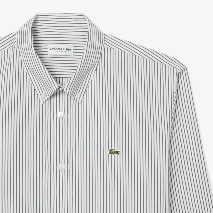 Camisa de rayas de punto fino de corte regular para hombre