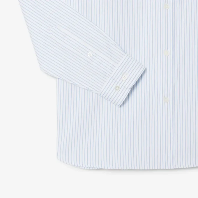Camisa de rayas de punto fino de corte regular para hombre