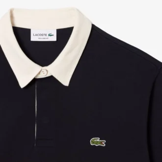Camisa de rugby de algodón de corte holgado para hombre