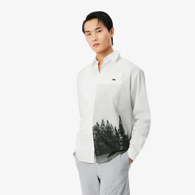 Camisa de sarga de algodón estampada de corte holgado