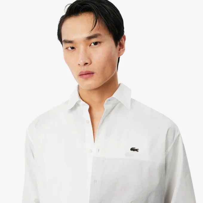 Camisa de sarga de algodón estampada de corte holgado