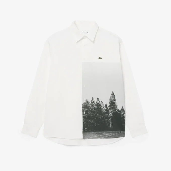 Camisa de sarga de algodón estampada de corte holgado
