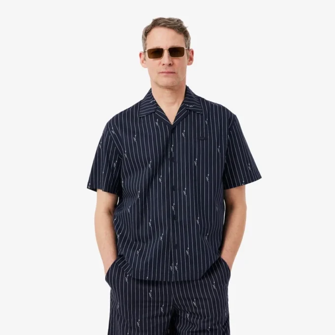 Camisa de sarga estampada de corte holgado