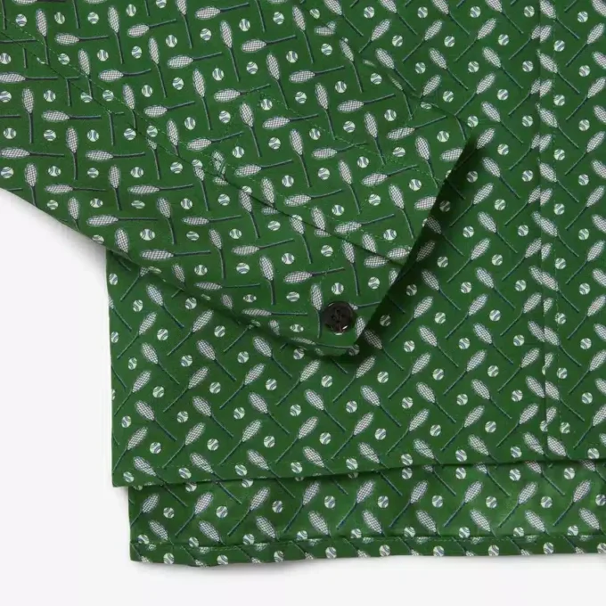 Camisa de satén estampada de corte regular Runway