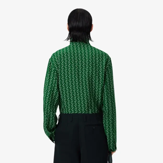 Camisa de satén estampada de corte regular Runway