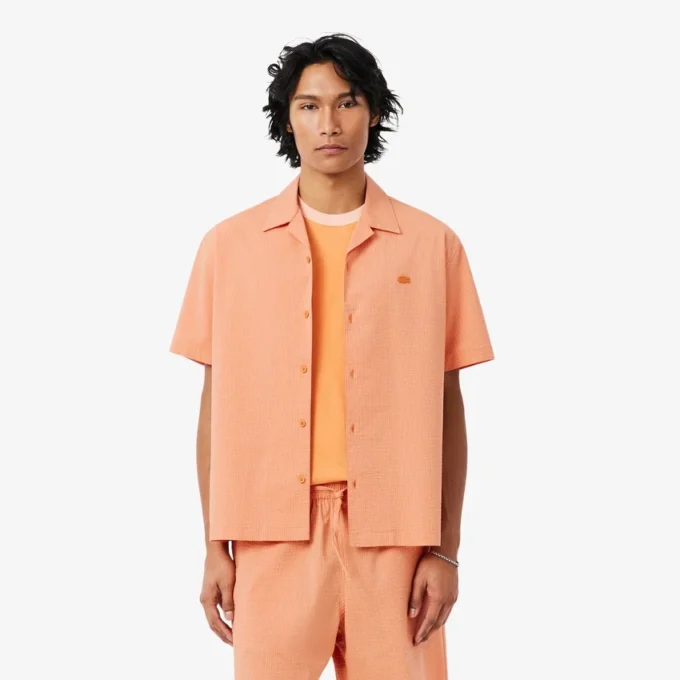 Camisa de seersucker de corte holgado