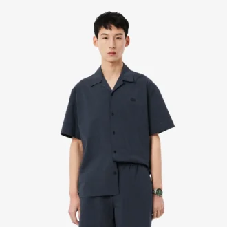 Camisa de seersucker de corte holgado