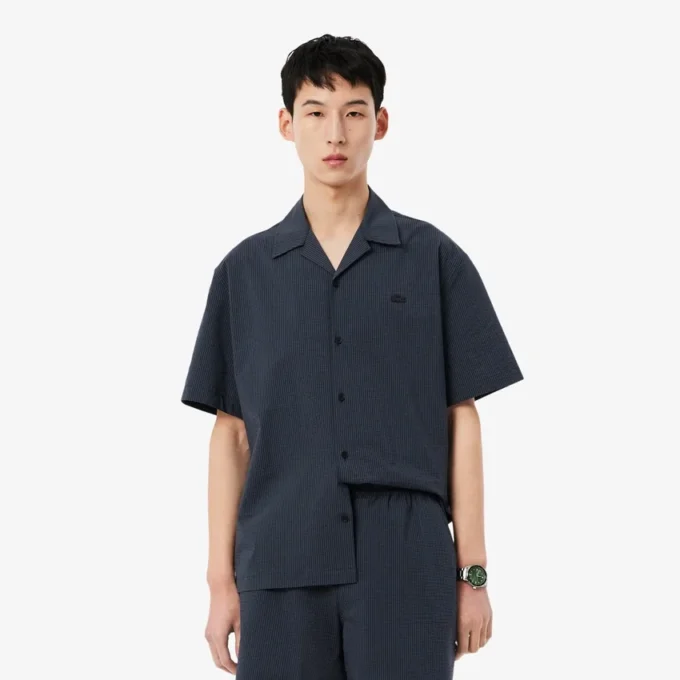 Camisa de seersucker de corte holgado