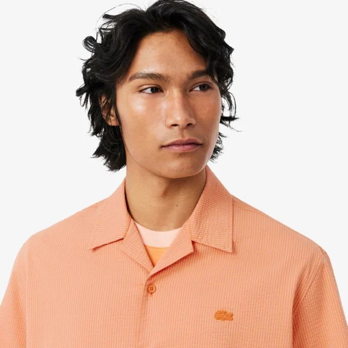 Camisa de seersucker de corte holgado