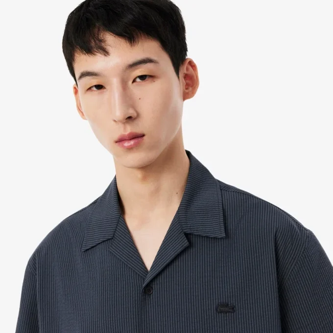 Camisa de seersucker de corte holgado