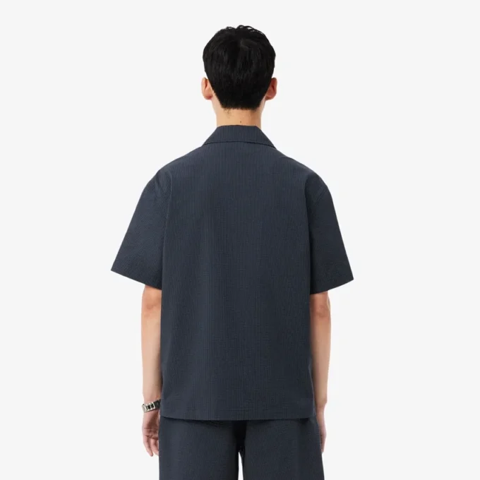 Camisa de seersucker de corte holgado