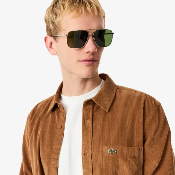 Camisa de terciopelo de corte regular para hombre