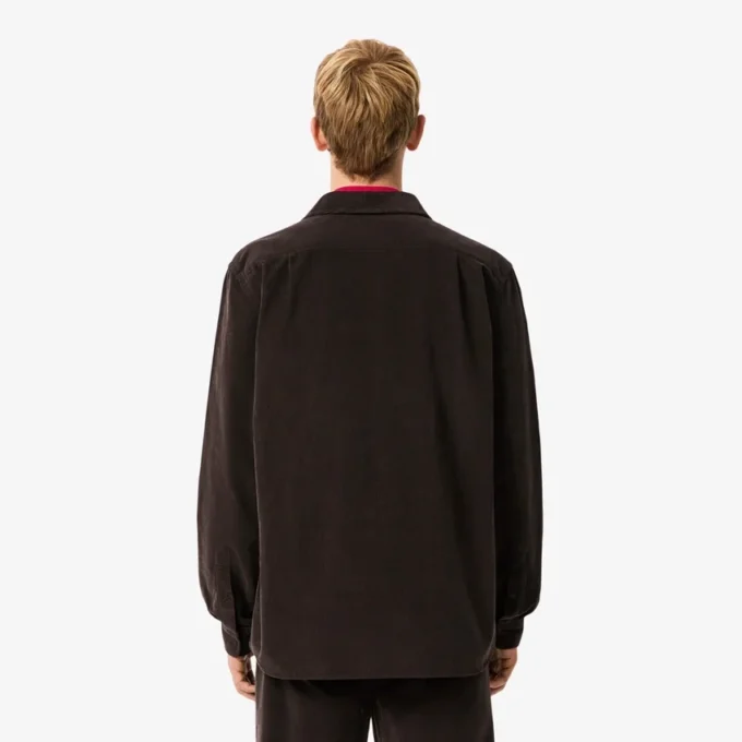 Camisa de terciopelo de corte regular para hombre