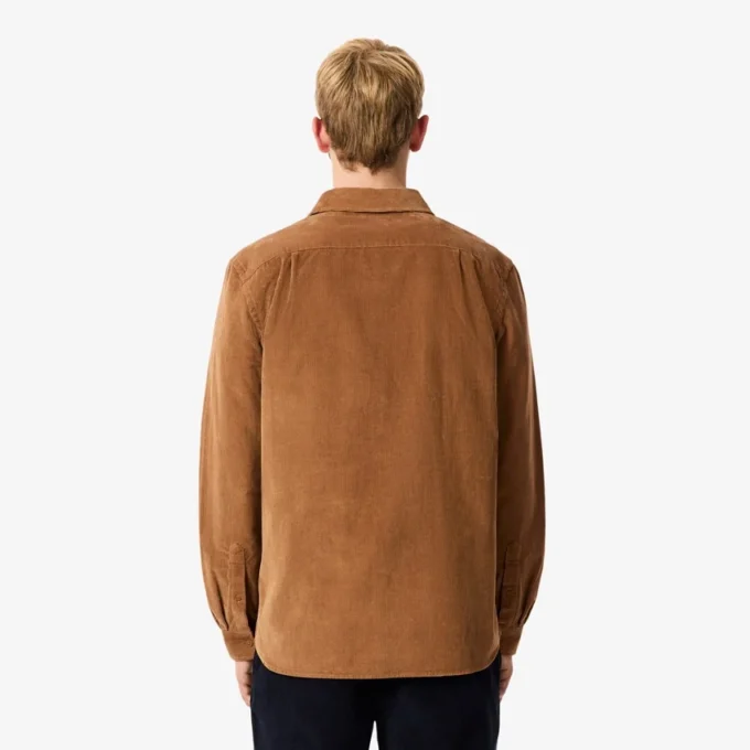 Camisa de terciopelo de corte regular para hombre