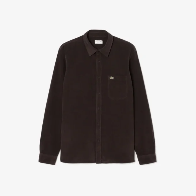 Camisa de terciopelo de corte regular para hombre
