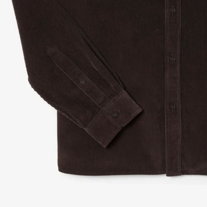 Camisa de terciopelo de corte regular para hombre