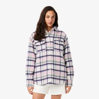 Camisa oversize acolchada de lana para mujer