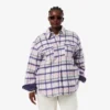 Camisa oversize acolchada de lana para mujer
