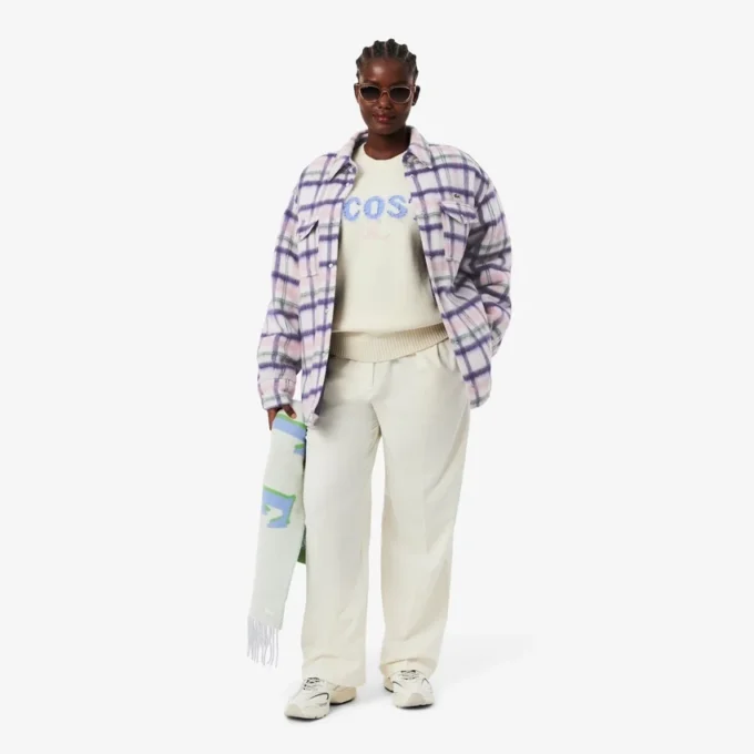 Camisa oversize acolchada de lana para mujer