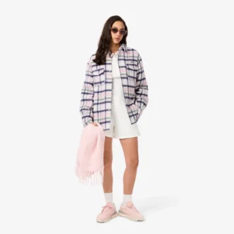 Camisa oversize acolchada de lana para mujer