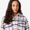 Camisa oversize acolchada de lana para mujer