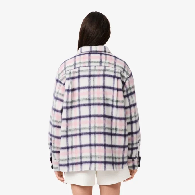 Camisa oversize acolchada de lana para mujer